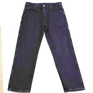 Mens Rustler Denim Jeans Black Straight Leg 90's Workwear Western Gorpcore 36x29